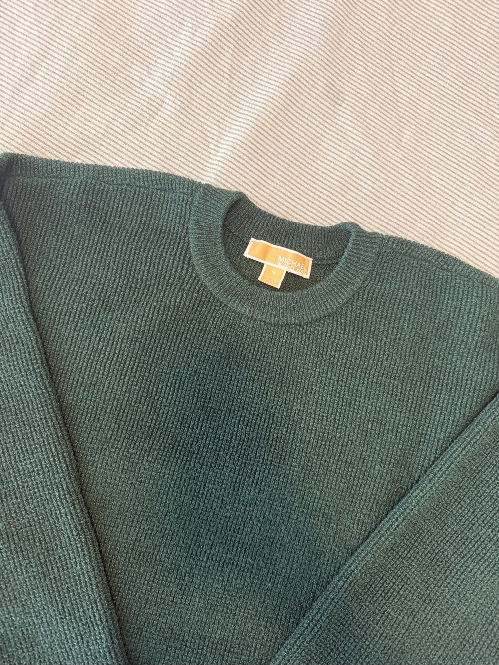 Michael Kors Forest Green Ribbed Crewneck Sweater